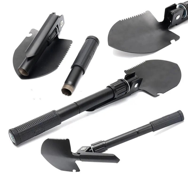 Складна лопата, туристична лопата для кемпінгу, міні лопата, саперна лопата Shovel Mini + чохол. Колір: чорний від компанії Магазин електрики промислових товарів та інструментів - фото 1
