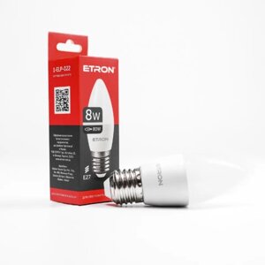 Лампа світлодіодна ETRON power light 1-ELP-022 C37 8W 4200K 220V E27