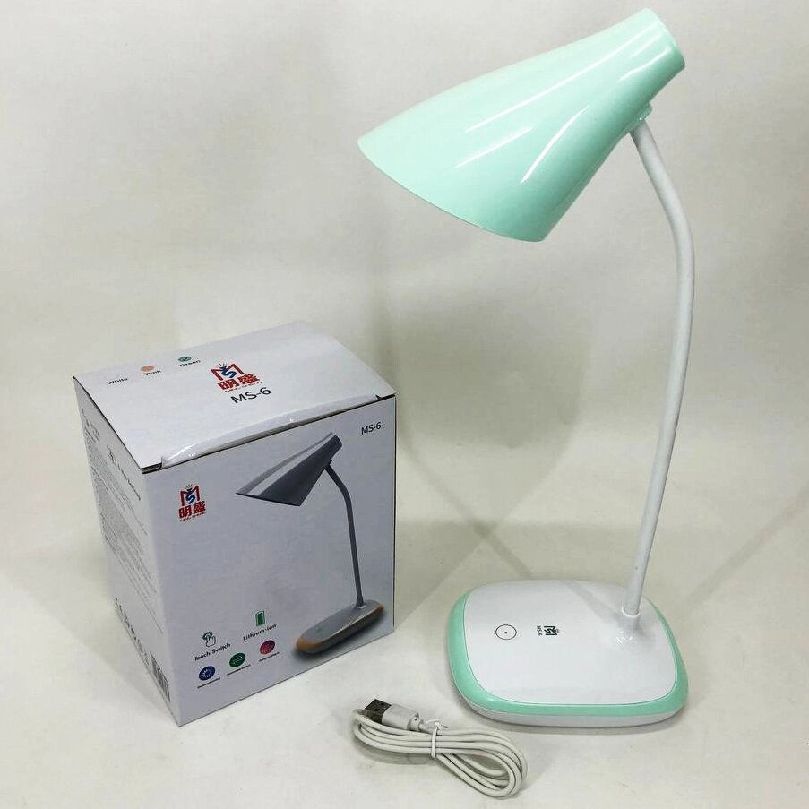 Світлодіодна акумуляторна лампа TaigeXin LED MS-6 настільна лампа з акумулятором. Колір: зелений від компанії Магазин електрики промислових товарів та інструментів - фото 1