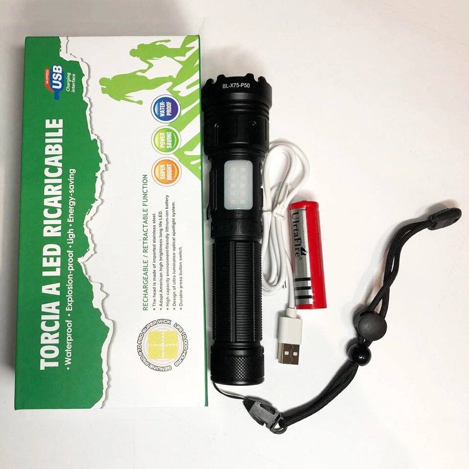 Тактичний ліхтарик Police BL-X75-P50+10SMD від компанії Магазин електрики промислових товарів та інструментів - фото 1
