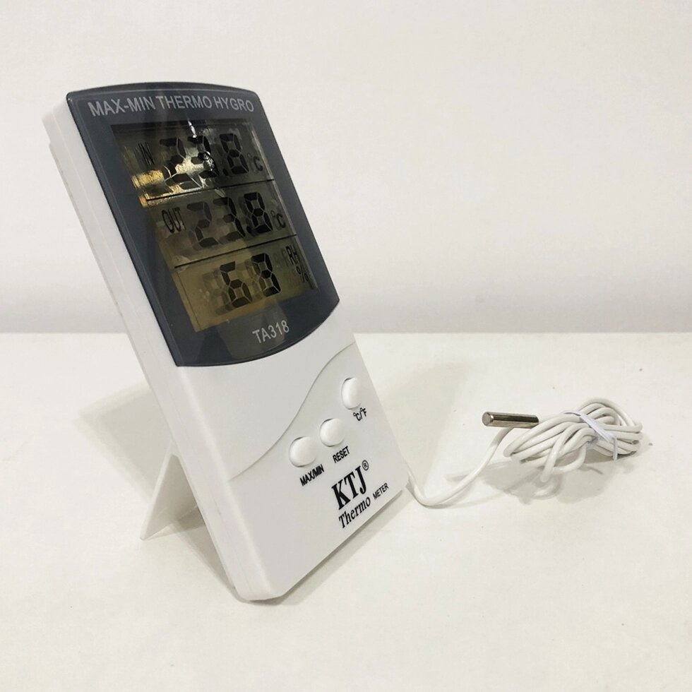 Термометр гігрометр TA 318 з виносним датчиком температури від компанії Магазин електрики промислових товарів та інструментів - фото 1