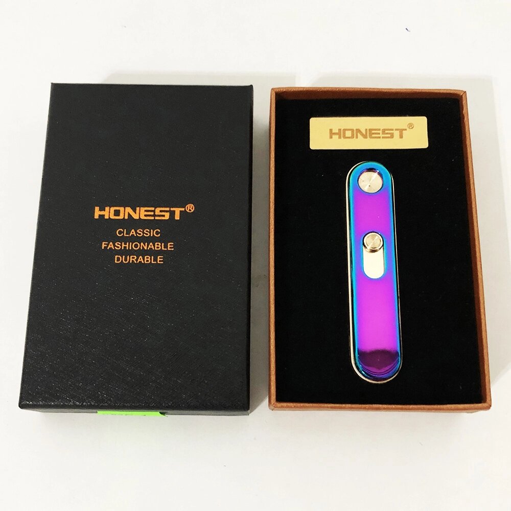 USB запальничка в подарунковій упаковці "Honest" 77127. Колір: хамелеон від компанії Магазин електрики промислових товарів та інструментів - фото 1