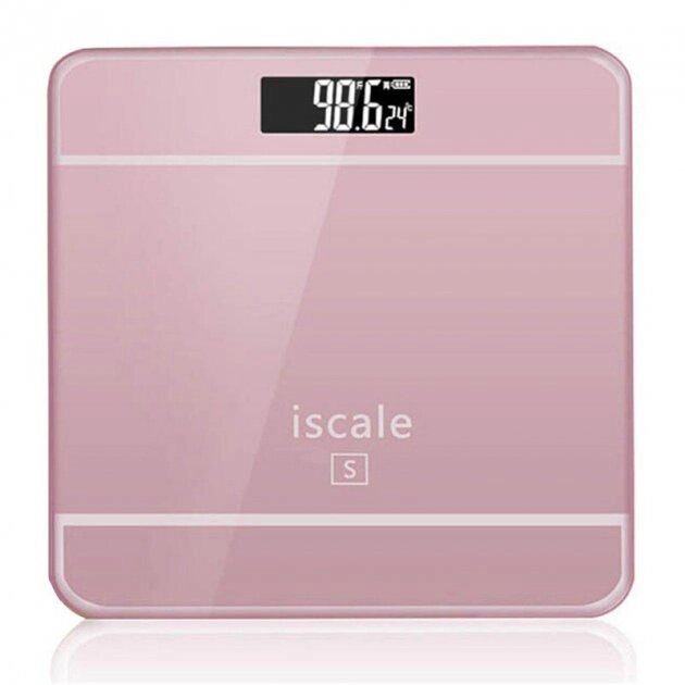 Ваги для підлоги електронні iScale 2017D 180кг (0,1кг) з температурою ваги для підлоги 180 кг. Колір: рожевий від компанії Магазин електрики промислових товарів та інструментів - фото 1