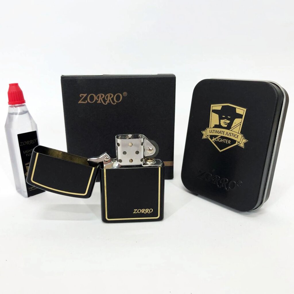 Запальничка бензинова Zorro HL-287, запальнички подарунки для чоловіків, оригінальна бензинова запальничка від компанії Магазин електрики промислових товарів та інструментів - фото 1