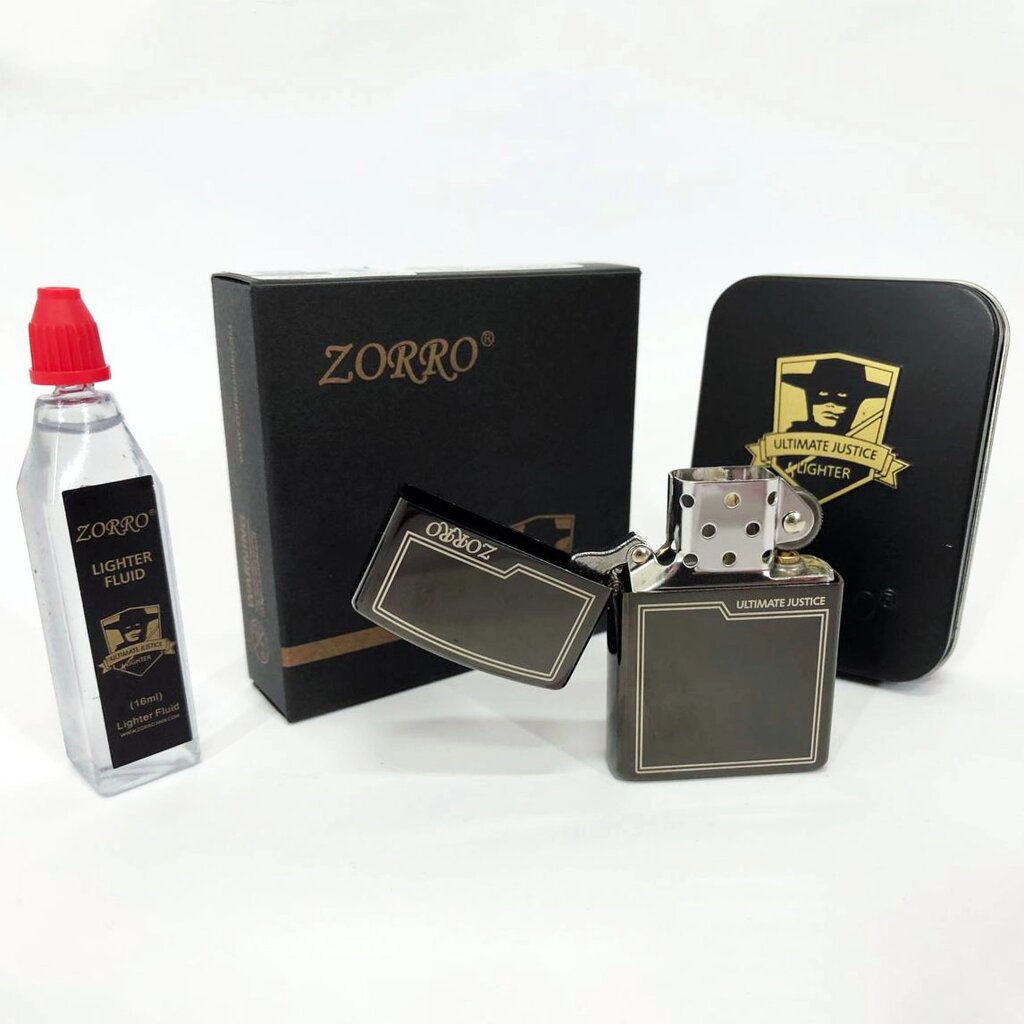 Запальничка бензинова Zorro HL-300, запальничка на день народження, запальничка у подарунковому футлярі від компанії Магазин електрики промислових товарів та інструментів - фото 1