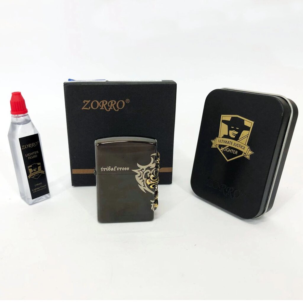 Запальничка бензинова Zorro HL-302, подарункові запальнички, подарунок запальничка хлопцю. від компанії Магазин електрики промислових товарів та інструментів - фото 1