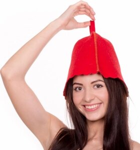 Банна шапка Luxyart, натуральний войлок, червоний (LA-996)