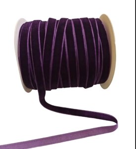Оксамитова стрічка (велюр), колір фіолетовий, ширина 10 мм, ціна за 1 метр!