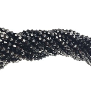 Намистини кришталеві (Біконус) 4 мм, пачка - 95-100 шт, колір - чорний