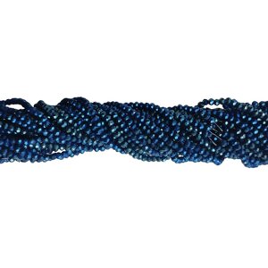 Намистини кришталеві (Рондель) 2 мм, нитка 155-160 шт, колір - синій металік
