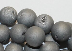 Натуральний агат, куля форми, кольоровий сірий агат 8 мм, упаковка 10 шт.
