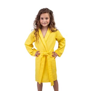 Дитячий вафельний халат Luxyart розмір (4-7 років) 30-32 100% бавовна жовтий (LS-202)