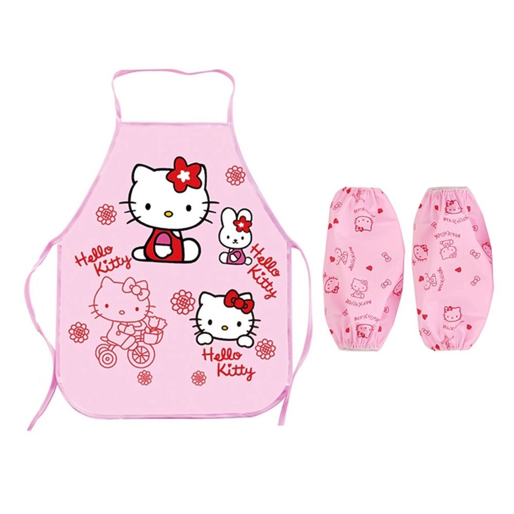 Дитячий фартух з нарукавниками Hello Kitty рожевий (OK0080) від компанії Tolanis - фото 1