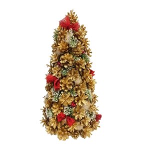 Ялинка новорічна декоративна з золотих шишок 25х50 см (NY2)