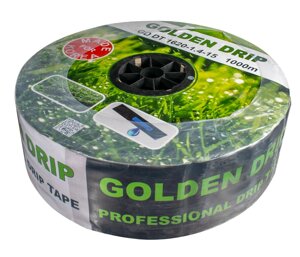 Крапельна стрічка 8 mil крок 15 см бухта 1000 метрів емітерна GOLDEN DRIP ТОП