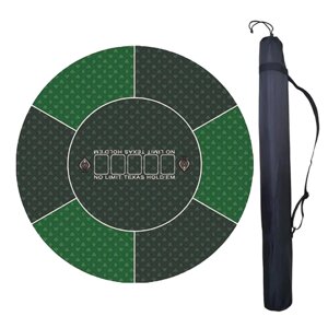 Килимок для покеру круглий 60*60 см з сумкою-чохлом чорно-зелений (NR0176_3)