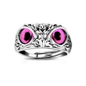Красиве кільце у стилі сови з рожевими очима (NR0045_5)