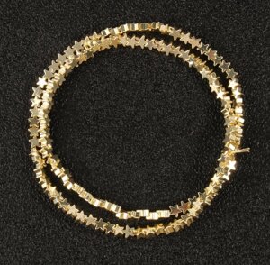 Натуральний камінь гематит, форма зірочка, розмір намистини 4 мм, колір ks золото, упаковка 20 шт!