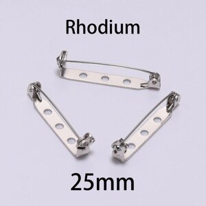 Брошка застібка 25 мм. 1 pc (Rhodium)