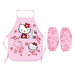 Дитячий фартух з нарукавниками Hello Kitty рожевий (OK0080)