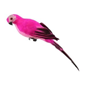Реалістичний іграшковий папуга для декору рожевий 25 см (TA0014_1)