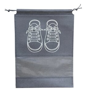 Зручна сумка для взуття 27х36см темно-сіра (OK0028_4)
