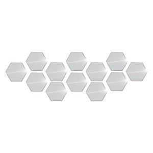 Дзеркальний настінний декор срібний 12,6х11 см 12 шт (NS0051_1)