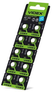 Батарейка годінникова videx AG 3/LR41 blister CARD 10 шт