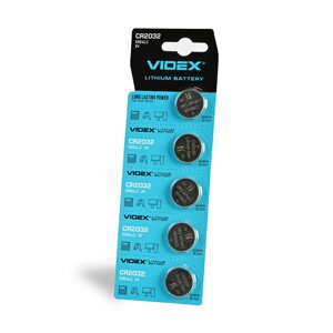 Батарейка літієва videx CR2032 5шт blister CARD