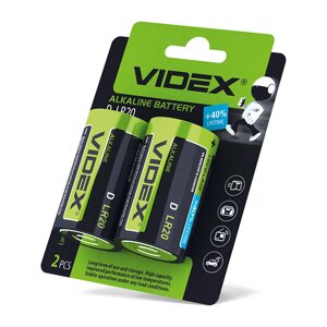 Батарейка лужна Videx LR20/D