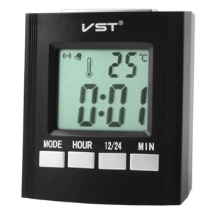 Годинник електронний ВСТ-7027С, температура, 2*AA