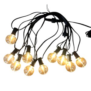 Гірлянда вулична лампочки Filament 8м лінійна BELT LIGHT 10 тепле біле світло чорний дріт 2х0,15мм