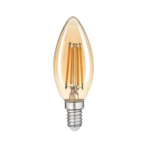 Лампа LED filament с37 6W E14 2200K (бронза) violux