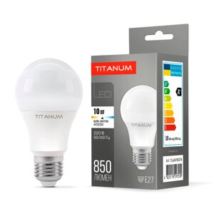 LED лампа titanum A60 10W E27 4100K