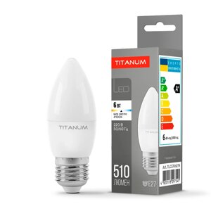 LED лампа titanum C37 6W E27 4100K