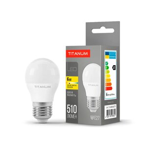 LED лампа titanum G45 6W E27 3000K