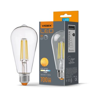 LED лампа VIDEX filament ST64FD 6W E27 4100K дімерна