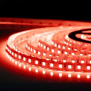 Червона світлодіодна стрічка 12 V (ЦІНА УКАЗАНА ЗА МЕТР)
