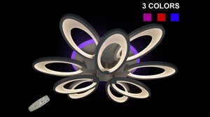 Світлодіодна люстра для низької стелі 8889/6+3 LED Color