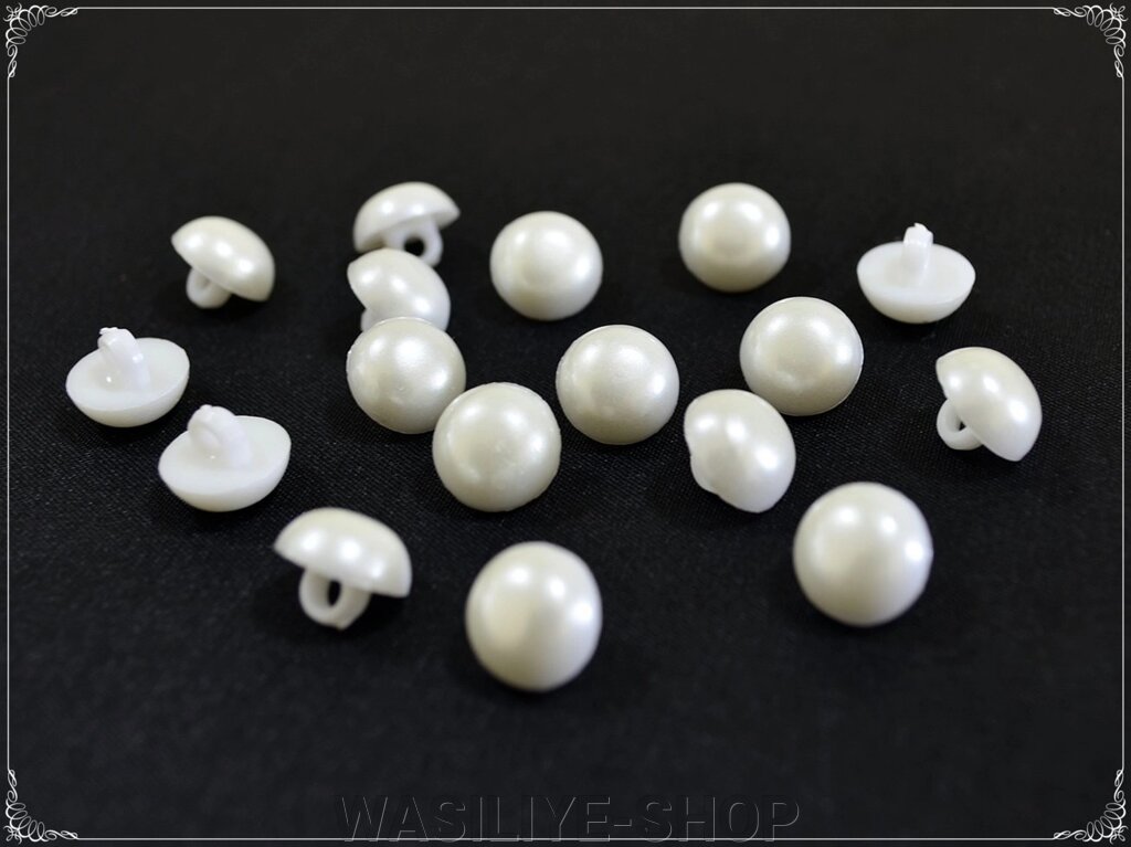 Ґудзики білі з вушком ~ 10 мм 200 шт. від компанії WASILIYE-SHOP - фото 1