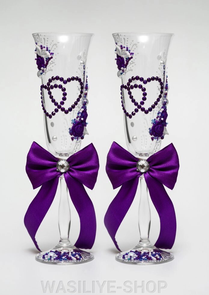 Келихи "Два Серця" фіолетовий від компанії WASILIYE-SHOP - фото 1