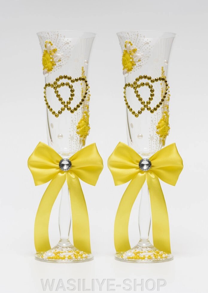 Келихи "Два Серця" жовтий від компанії WASILIYE-SHOP - фото 1