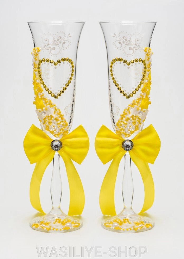 Келихи "Сердечка" жовтий від компанії WASILIYE-SHOP - фото 1
