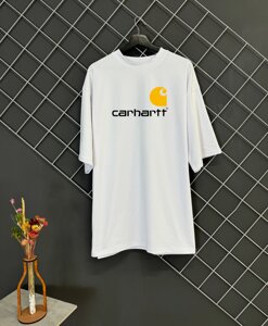 Футболка Carhartt біла оверсайз чоловіча oversize white Кархарт бавовняна