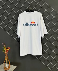 Футболка Ellesse біла оверсайз чоловіча oversize white Елессе бавовняна