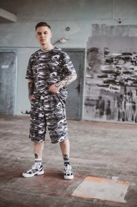 Футболка "Player" камуфляжна + Шорти трикотажні камуфляж. Костюм Oversize літній чоловічий спортивний