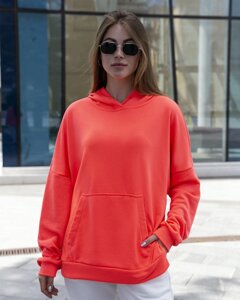 Худі Жіноче Oversize Slit Brand коралове кофта толстовка помаранчева рожева