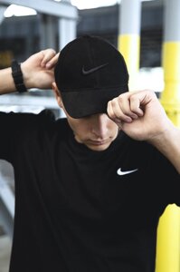 Кепка Nike чоловіча | жіноча Найк чорна чорне лого