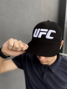Кепка UFC Reebok чоловіча | жіноча рибок чорна big white logo