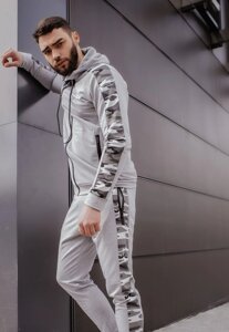 Костюм мужской спортивный Dazzle серый камуфляж Кофта толстовка + штаны
